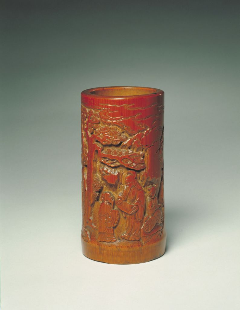 图片[1]-Bamboo Turquoise Old Man Pen Holder-China Archive